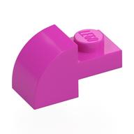 Brick Curved 1 x 2 x 1 with Curved Top (Dark Pink)
