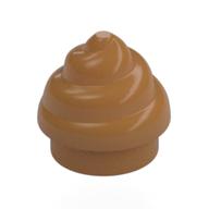 Plate Round 1 x 1 Swirled Top / Poo (Medium Nougat)