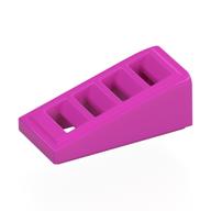 Brick Sloped 18° 2 x 1 x 2/3 with 4 Slots / Grate (Dark Pink)