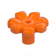 Plant, Flower, Minifig Accessory with 7 Thick Petals and Pin, Center Ring (Orange)