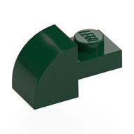 Brick Curved 1 x 2 x 1 with Curved Top (Dark Green)