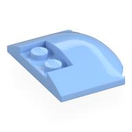 Brick Round 3 x 4 x 2/3 Triple Curved with 2 Sunk Studs (Bright Light Blue)