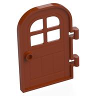 Door Right 4 x 6 with Curved Top, Bars (Dark Orange)