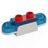 Duplo Siren with Light & Sound, 1 x 2 White Base with Red Button (Trans-Dark Blue)