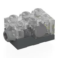 Light Brick 2 x 3 x 1 1/3 with Dark Bluish Gray Base [Yellow LED] (Trans-Clear)
