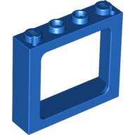 Window 1 x 4 x 3 Train with Shutter Holes and Solid Studs on Ends (Blue)