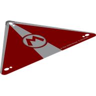 Sail, Triangle with Red 'M' Print (White)
