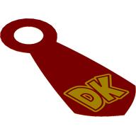 Neckwear Tie with Yellow 'DK' Print (Red)