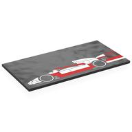 Tile 8 x 16 with Red/White F1 Racing Car, Driving Left Print (Black)