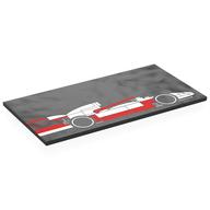 Tile 8 x 16 with Red/White F1 Racing Car, Driving Right Print (Black)