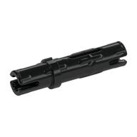 Technic Pin Long with Friction Ridges Lengthwise, 2 Center Slots (Black)