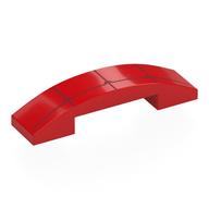 Brick Curved 4 x 1 Double, No Studs with Dark Red Webs Print (Red)