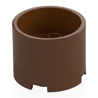 Brick Round 3 x 3 x 2 Recessed Center with 2 x 2 Studs and Axle Hole (Reddish Brown)