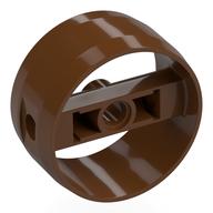 Technic Cylinder 4 x 4 with Pin Holes and Centre Bar, Closed Sides on Bar (Reddish Brown)