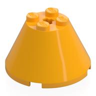 Cone 4 x 4 x 2, Axle Hole [Plain] (Bright Light Orange)