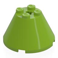 Cone 4 x 4 x 2, Axle Hole [Plain] (Lime)