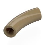 Brick Round 1 x 1 D. Tube with 45° Elbow and Axle Holes (Crossholes) at Each End (Dark Tan)