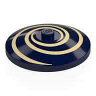 Dish 4 x 4 Inverted [Radar] with Tan Swirls Print (Dark Blue)