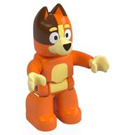 Duplo Figure Dog Large with Dark Orange Head, Bright Light Yellow Chest, Hands (Chilli) (Orange)