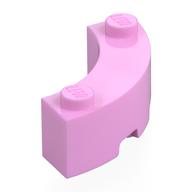 Brick Round Corner 3 x 3 Macaroni with 2 Studs (Bright Pink)
