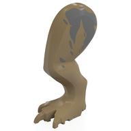Animal Body Part, Dinosaur, Tyrannosaurus Rex / Indominus Rex / Carnotaurus Leg, Left, with Pin with Sand Blue Markings Print (Dark Tan)