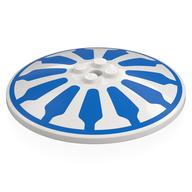 Dish 8 x 8 Inverted [Radar] with 11 Blue Shapes, Circle Print (White)