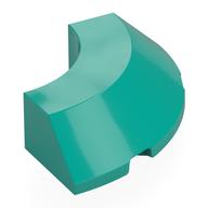 Brick Round Corner 4 x 4 x 1 with Bottom Cut Outs, No Studs, Flat Top (Dark Turquoise)