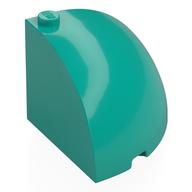 Brick Round Corner 4 x 4 x 3 Quarter Dome Top (Dark Turquoise)