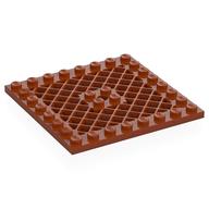 Plate Special 8 x 8 with Grille [Hole in Center] (Dark Orange)