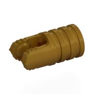 Hinge Cylinder 1 x 2 Locking with 2 Click Fingers and Axle Hole, 7 Teeth (Pearl Gold)
