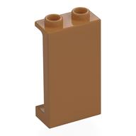 Panel 1 x 2 x 3 [Side Supports / Hollow Studs] (Medium Nougat)