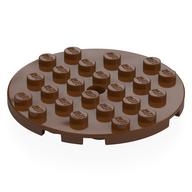 Plate Round 6 x 6 with Hole (Reddish Brown)