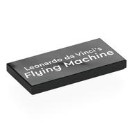 Tile 2 x 4 with 'Leonardo Da Vinci's Flying Machine' Print (Black)