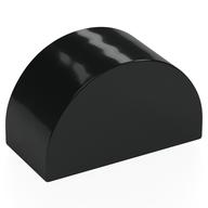 Duplo Brick 2 x 4 x 2 Curved Top (Black)