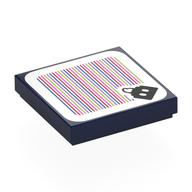 Tile 2 x 2 with Bob-omb and Barcode Print (Sticker) (Dark Blue)