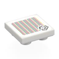 Tile Special 2 x 2 Inverted with King Boo, Barcode Print (Sticker) (White)