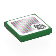Tile 2 x 2 with Bowser Castle, Barcode Print (Sticker) (Green)