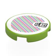 Tile Round 2 x 2 with Prince Florian, Barcode Print (Sticker) (Lime)