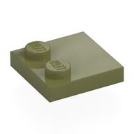 Plate Special 2 x 2 with Only 2 studs (Olive Green)
