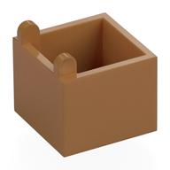 Container Box 2 x 2 x 1 1/3 with Hinge (Medium Nougat)