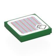 Tile 2 x 2 with Koopa Troopa and Barcode Print (Sticker) (Green)