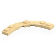 Plate Round Corner 5 x 5 with 4 x 4 Round Cutout (Tan)