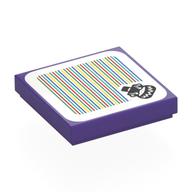 Tile 2 x 2 with Bowser Jr, Barcode Print (Sticker) (Dark Purple)