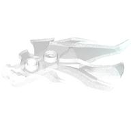 Flames 5 x 7 x 1 x 1/3 with Studs, Handle (Opal Trans-Clear)