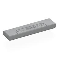 Tile 1 x 4 with Dark Bluish Grey 'EXT. CONNECTOR' Print (Light Bluish Gray)