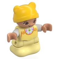 Duplo Figure Baby, Yellow Hat, Nougat Head (Bright Light Yellow)