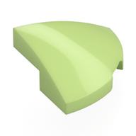 Brick Round Corner, Curved 2 x 2 x 2/3 Quarter Circle With 1 x 1 Bottom Cutout (Yellowish Green)