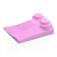 Brick Wedged, Curved 2 x 3 x 2/3 Two Studs, Wing End (Bright Pink)