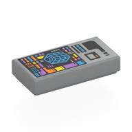 Tile 1 x 2 with Data Screen (PADD) Print (Light Bluish Gray)