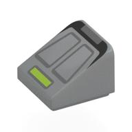 Brick Sloped 30° 1 x 1 x 2/3 with Phaser Type 2 Print (Light Bluish Gray)